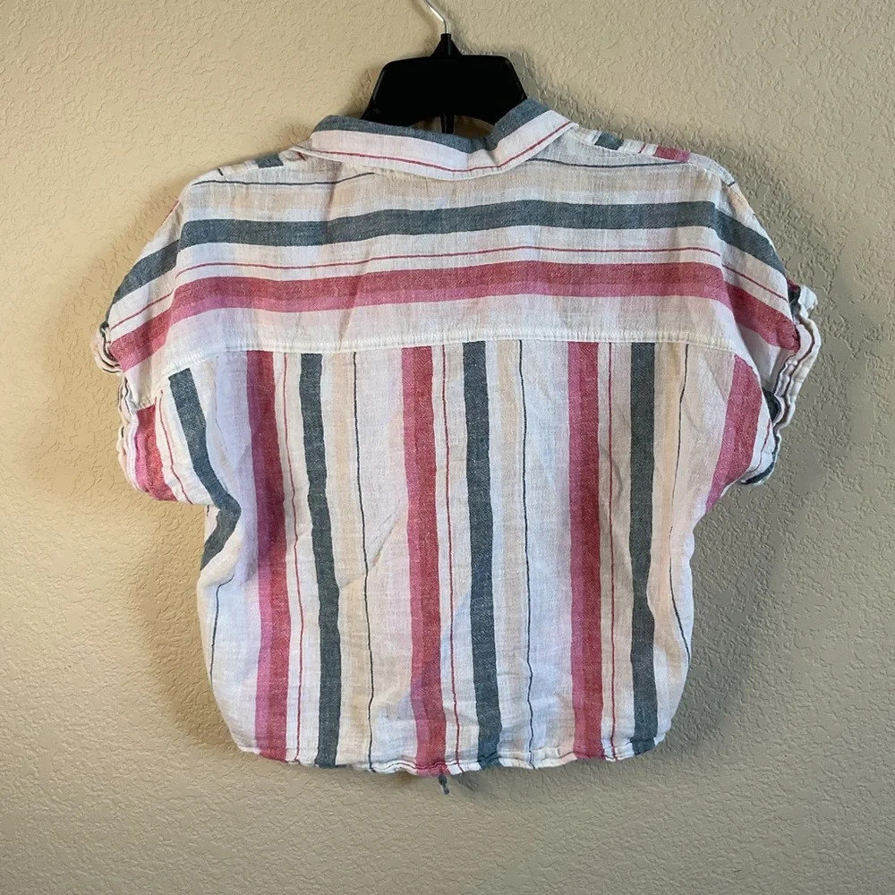 Thread + Supply Womens Linen Blend‎ Tie Top Button Down Size Large - Picture 2 of 5